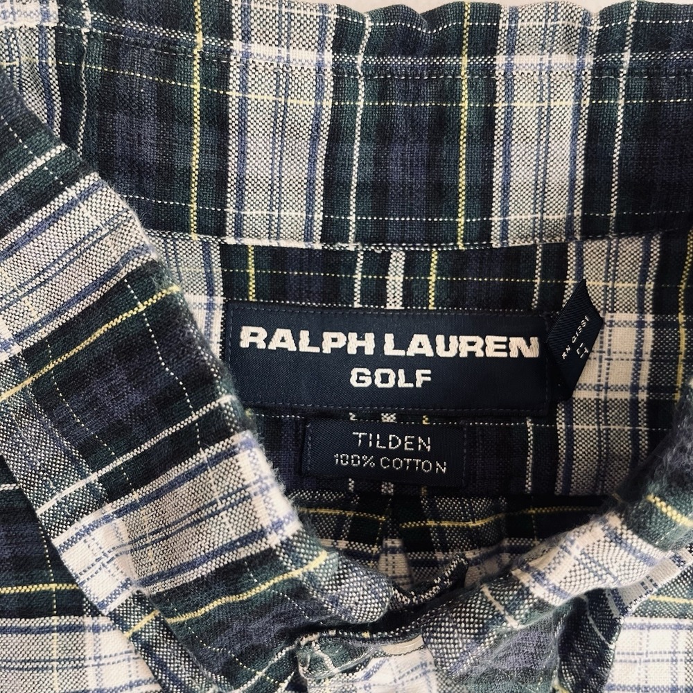 Ralph Lauren Shirt Mens XL Blue Plaid Long Sleeve Button Up Tilden Crest Golf - Picture 6 of 10